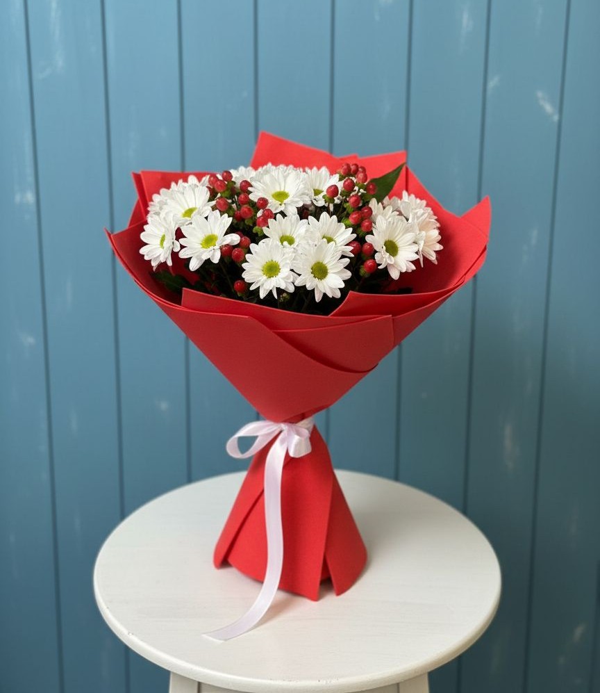 Букет цветов из: Хризантемы в Кировский Приморского края