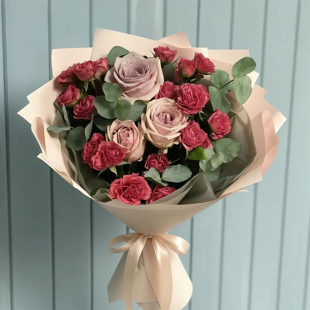 Букет цветов из: Гвоздики и Розы в Кировский Приморского края