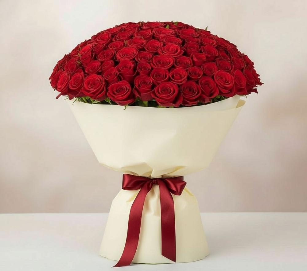 Букет 101 Красная роза Милано в Кировский Приморского края