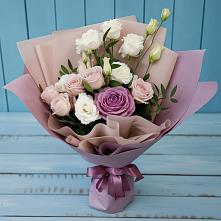 Букет цветов из:  Розы и Лизиантусы в Кировский Приморского края