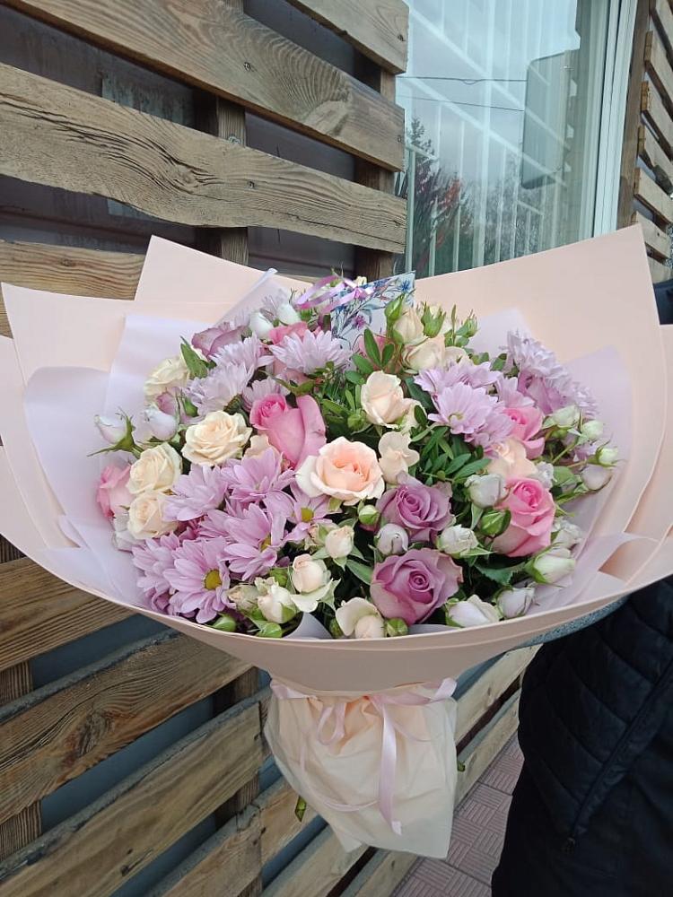 Букет цветов из: Розы и Хризантемы в Кировский Приморского края