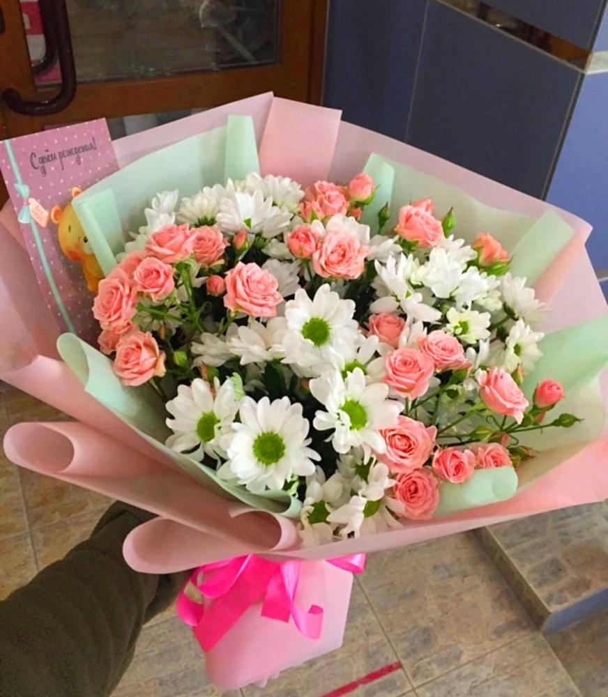 Букет цветов из: Розы и Хризантемы в Кировский Приморского края