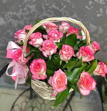 Цветочная композиция из Розы в корзине #REPLACE_PRED# Кировский Приморского края