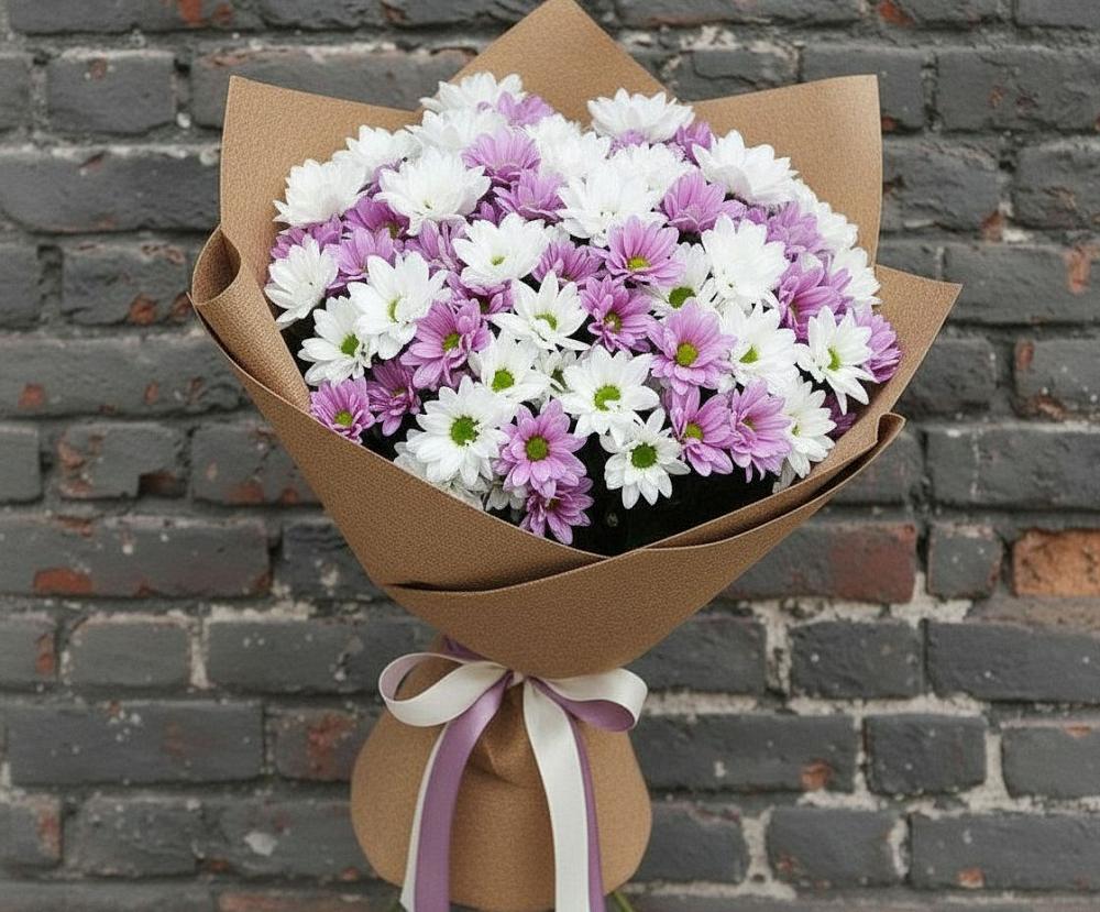 Букет цветов из: Хризантемы в Кировский Приморского края
