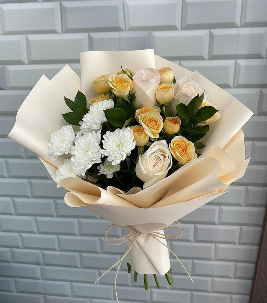 Букет цветов из: Розы и Хризантемы в Кировский Приморского края