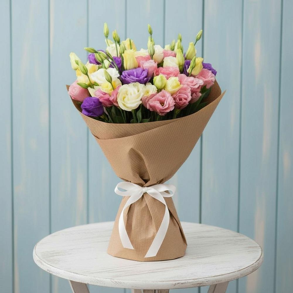 Букет цветов из: Лизиантусы в Кировский Приморского края