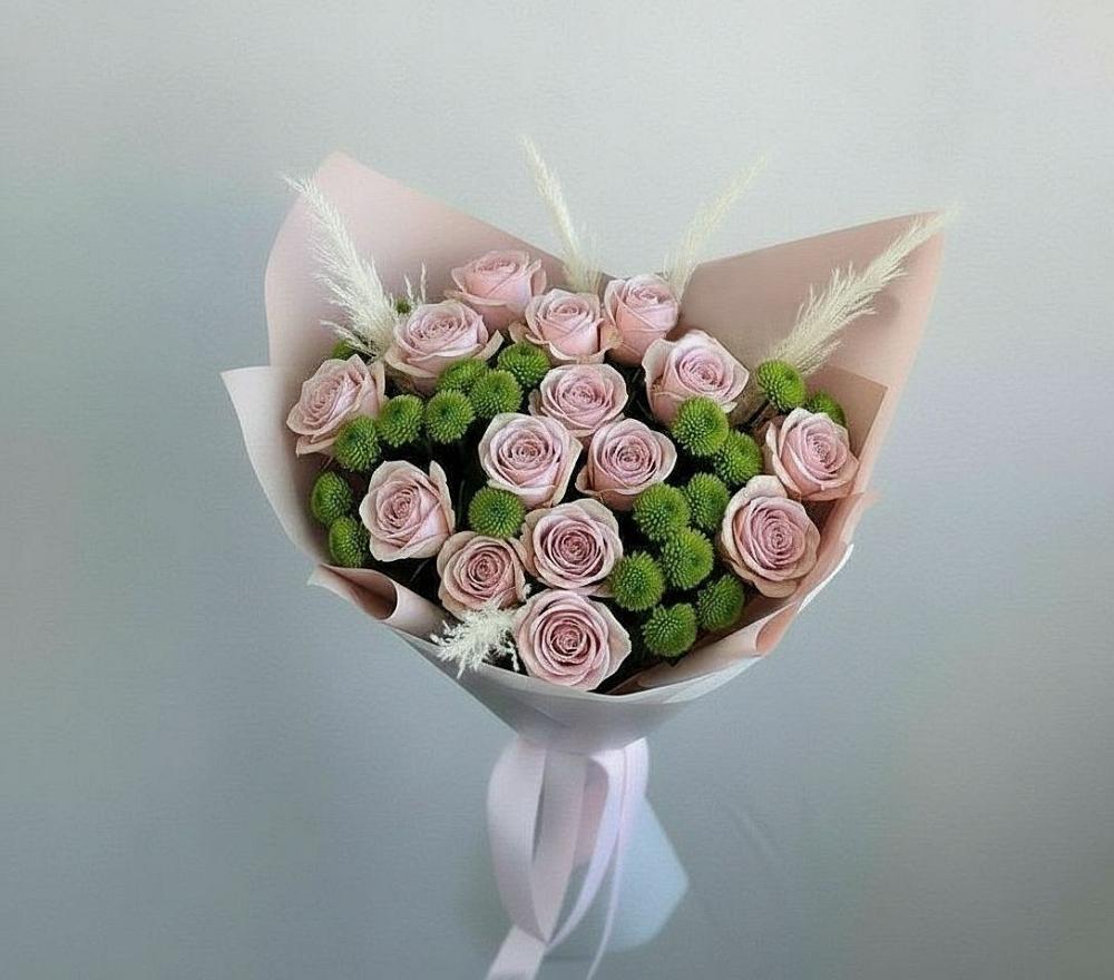 Букет цветов из: Розы и Хризантемы в Кировский Приморского края
