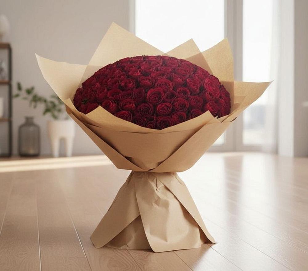 Букет 101 Красная роза в Кировский Приморского края