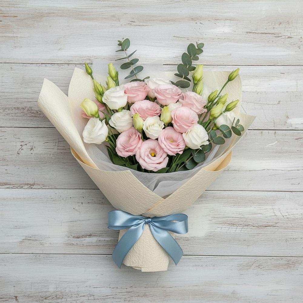 Букет цветов из: Лизиантусы в Кировский Приморского края